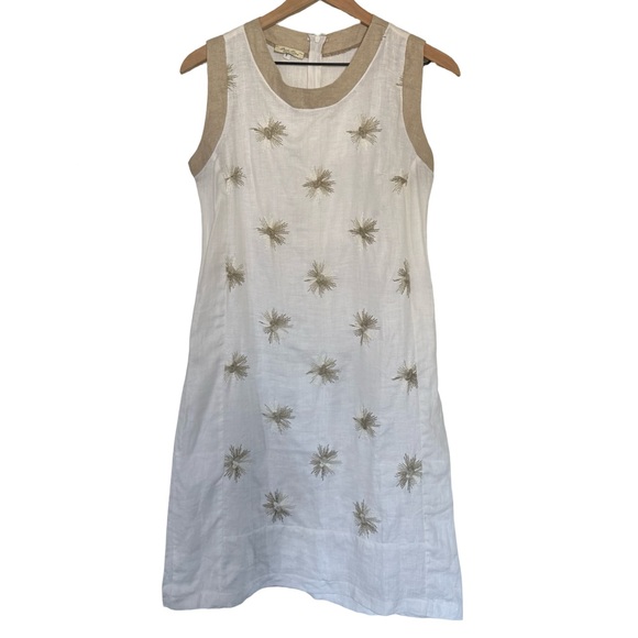 Puro Lino Dresses & Skirts - Puro Lino Made in Italy Linen Embroidered Sleeveless Dress – Size Small